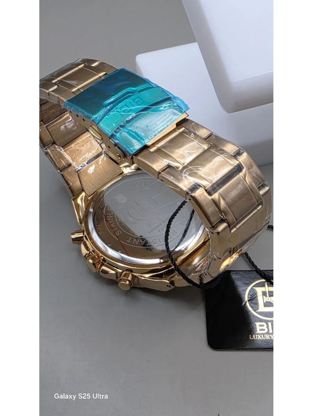 BIBI Luxury Gold Dial/Gold Band Mens Watch- 46mm Men's Watch